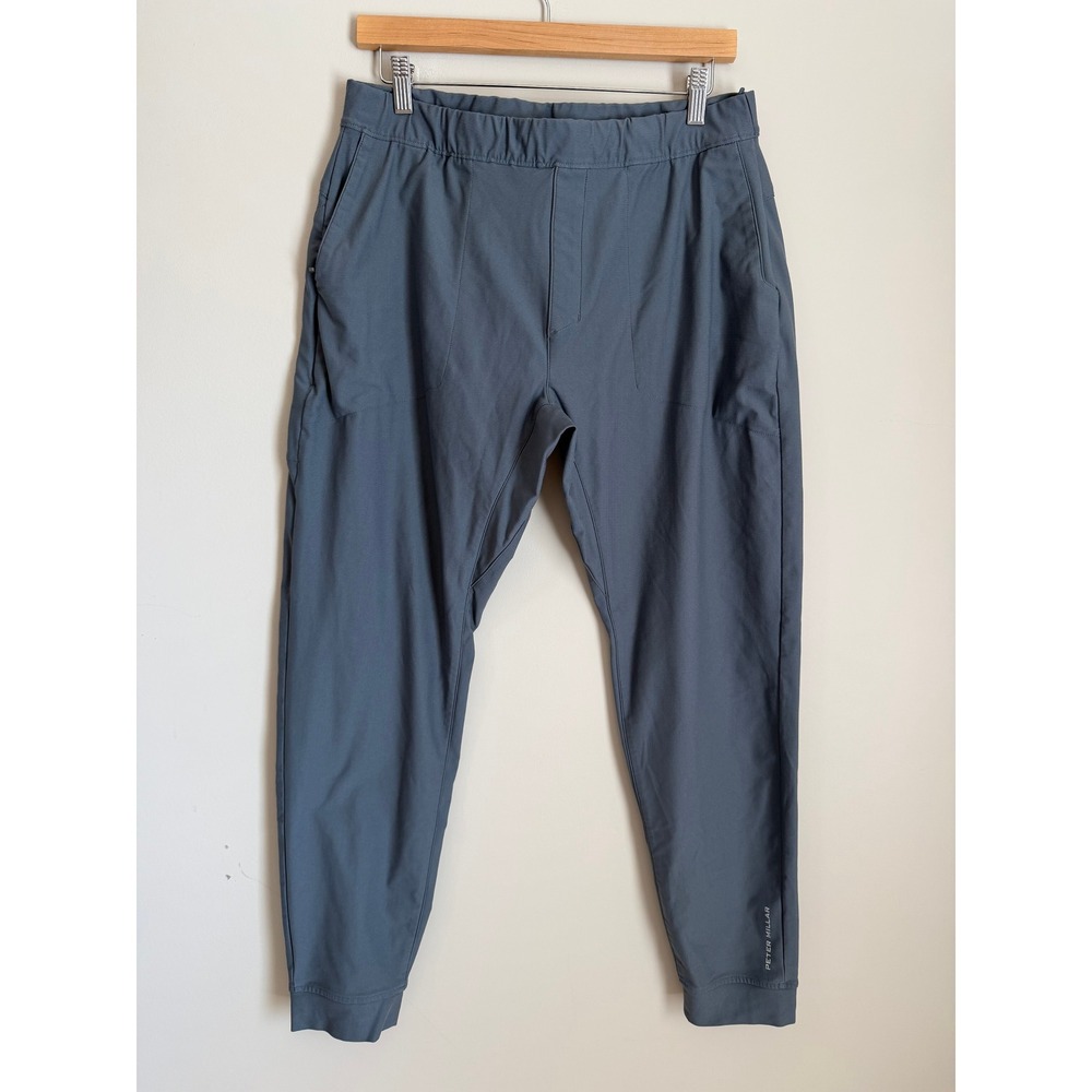 Peter Millar Apollo Performance Pant Joggers Mens L Gray Stretch Golf Tapered